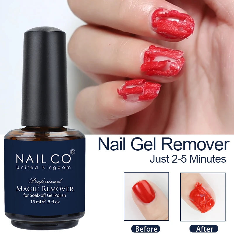 NAILCO 15ml Magic Remover Nail Gel Polish Remover UV Gel Polish Fast Remove Semi Permanent Varnish Polish Cancel Glue Gel Polish