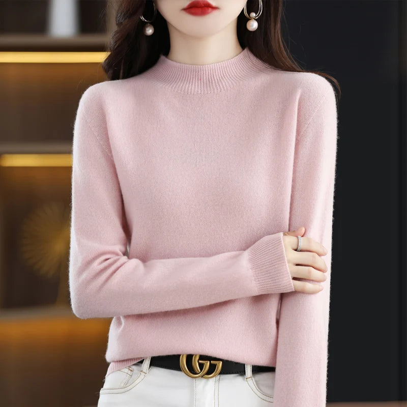 Merino Wool Mock Neck Pullover
