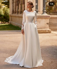 Elegant Lace Long Sleeve Wedding Dress