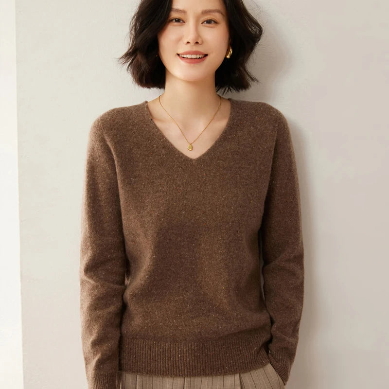 Merino Wool V Neck Sweater