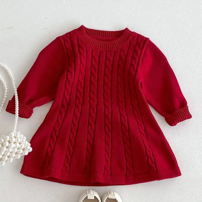 Knitted Princess Party Girls Dress