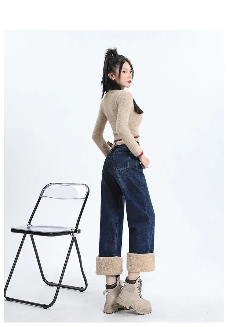 Winter Straight Leg Denim Jeans