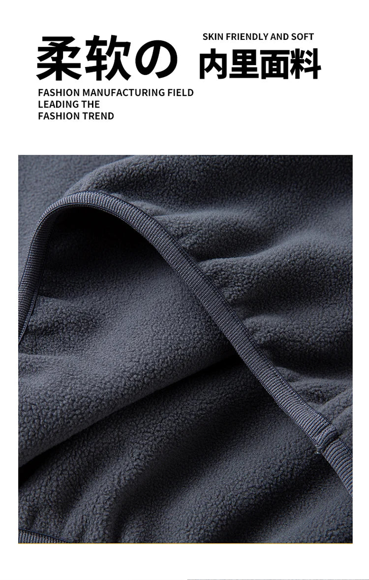 2025 Men Sweatshirt Turtleneck Half Button Pullover Male Polar Fleece Casual Basic Elegant Work Wear Winter Autumn Warm Jacket