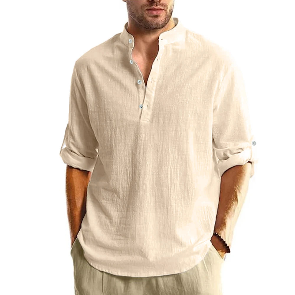 Lightweight Henley Casual Shirt Men