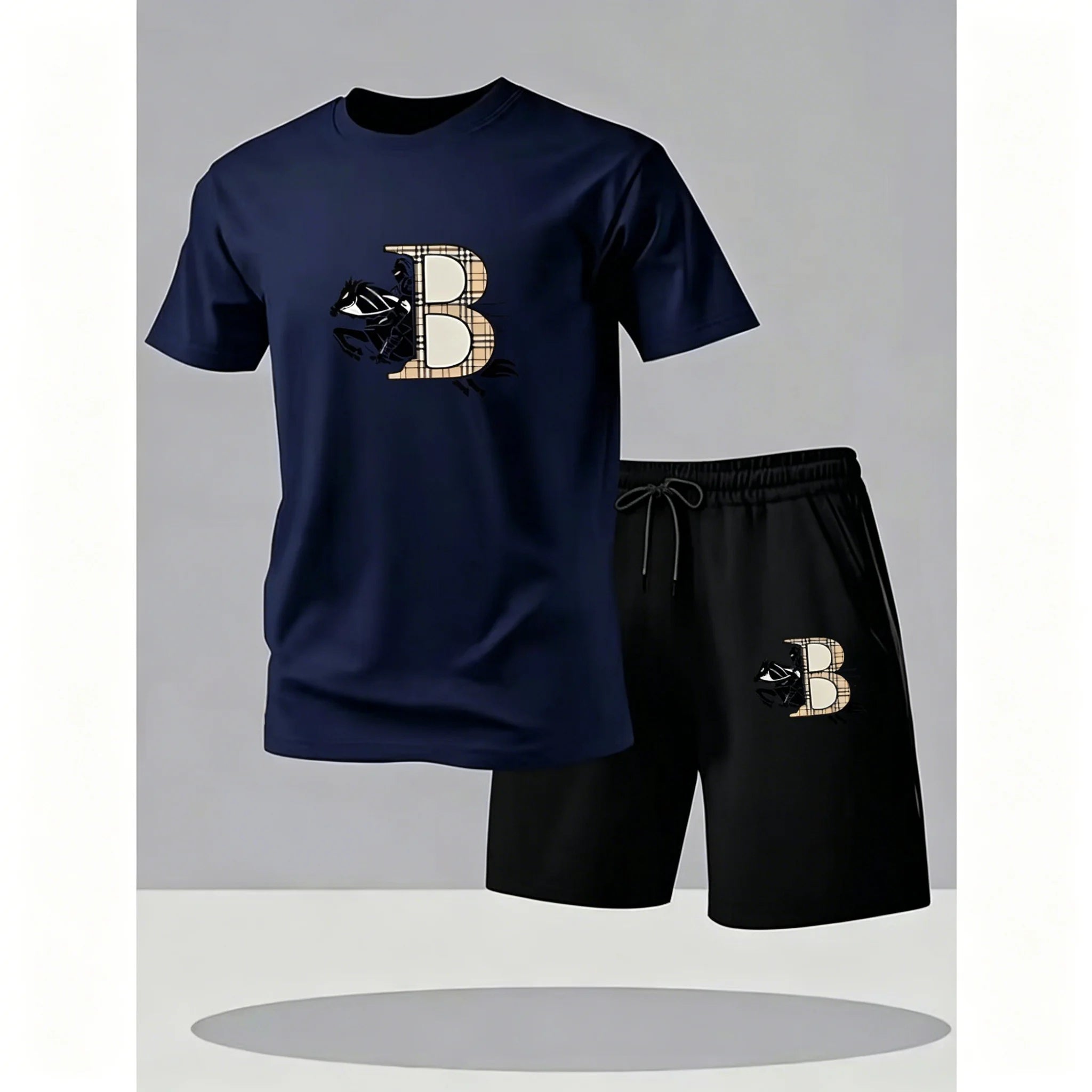 Men's Tracksuit Casual Quality 2026 Summer Daily Wear Single Piece Versatile sleeved T-shirt and Sports Short Outdoors Jogging