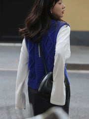 Minimal Knit Sweater Vest Women