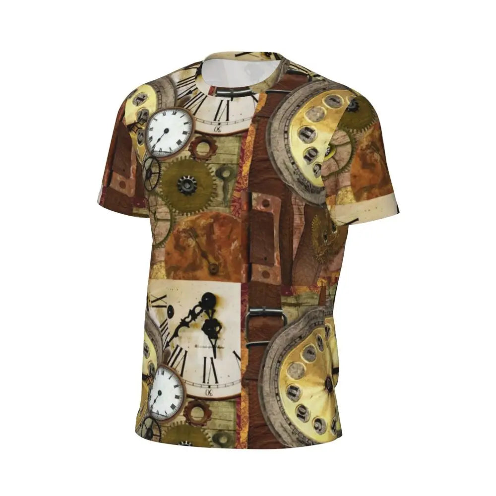 Gym T Shirt For Men Steampunk Design T-Shirts Fashion Wonderful Clockwork Vintage Summer Tees O Neck Streetwear Design Tops