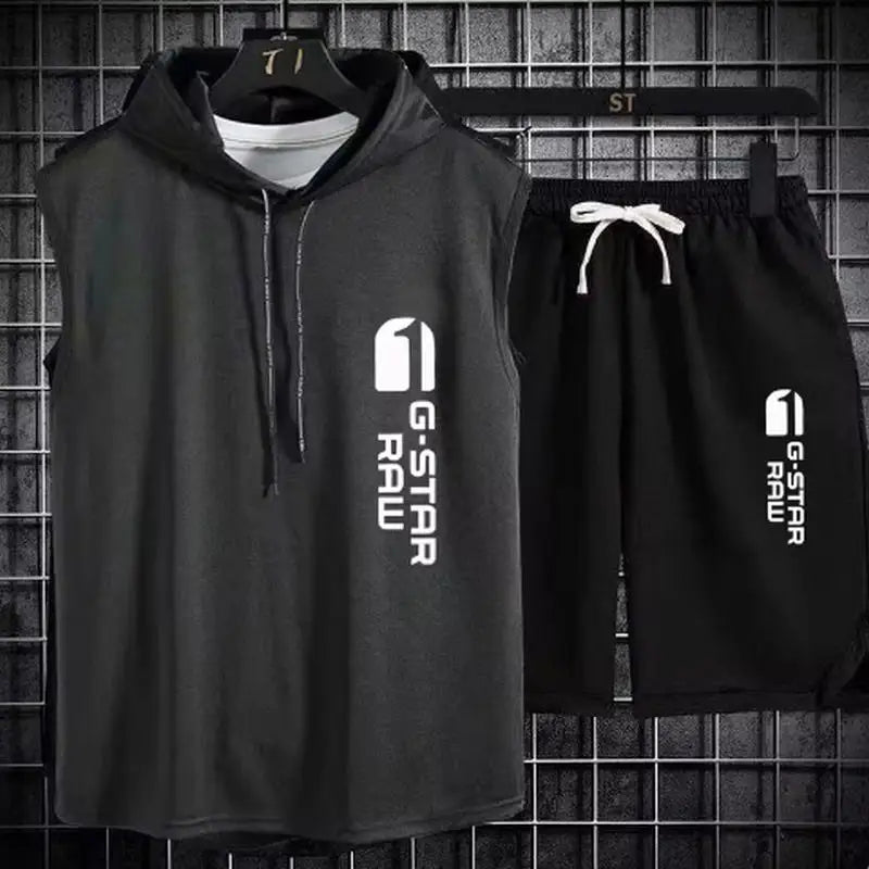 Men's track suit summer sportswear two-piece t-shirt shorts brand tracksuit jogging men's sports suit fitness clothes exercise
