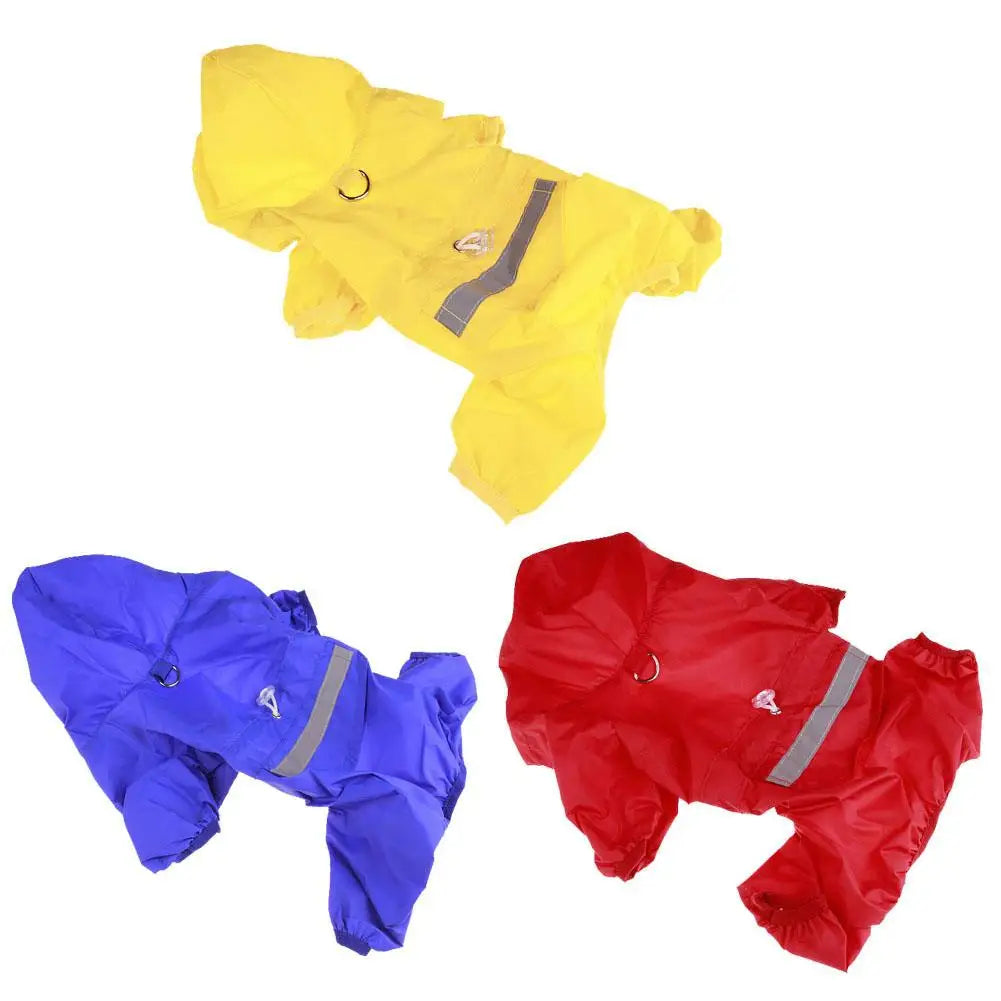 Pet Dog Raincoat Waterproof Puppy Cat Rain Coat Jacket Hooded Outdoor Rainwear Jumpsuit Clothes Small Medium Dogs Apparel