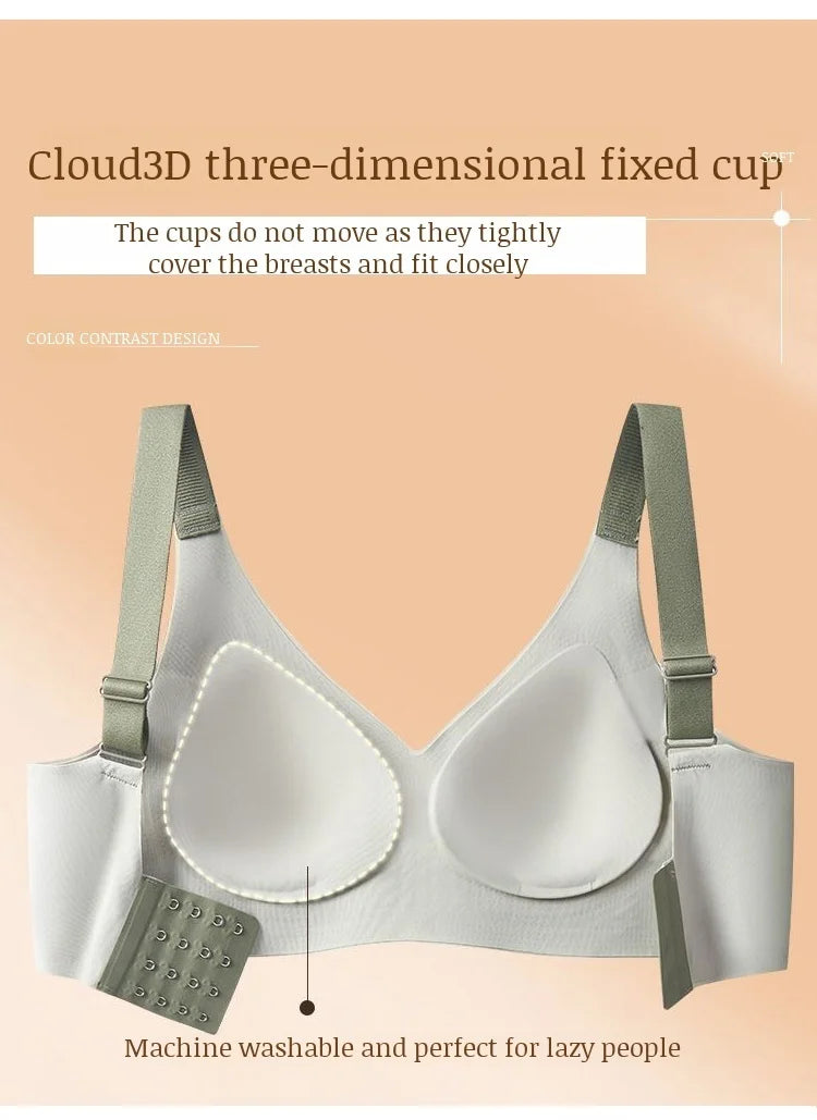 Women's Sports Bra AntiSagging Adjustable Small Breasts Love Heart Color Collision  Seamless High Elasticity Lift Shapewear
