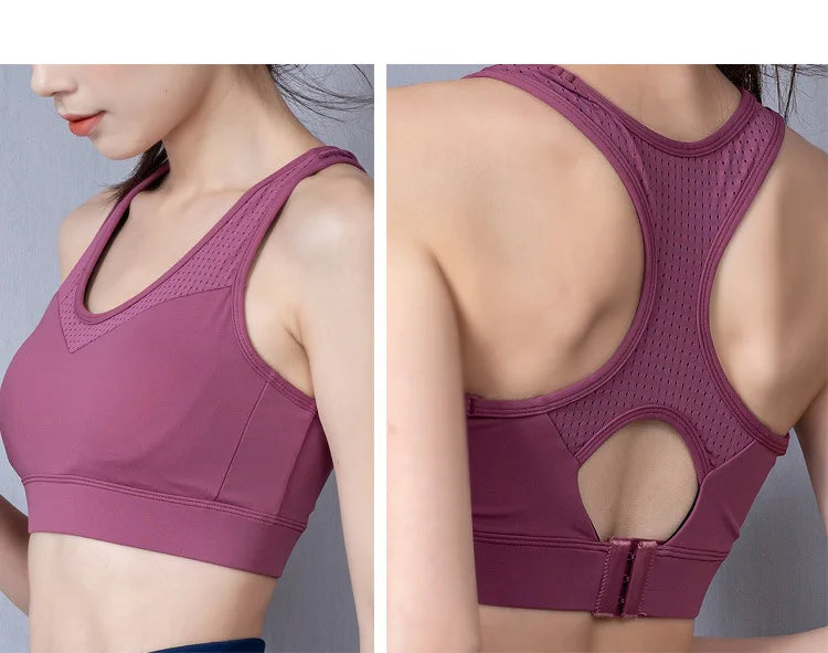 Plus Size Women's Sports Bra High Support Breathable Moisture Wicking Running Workout Fitness Athletic Underwear
