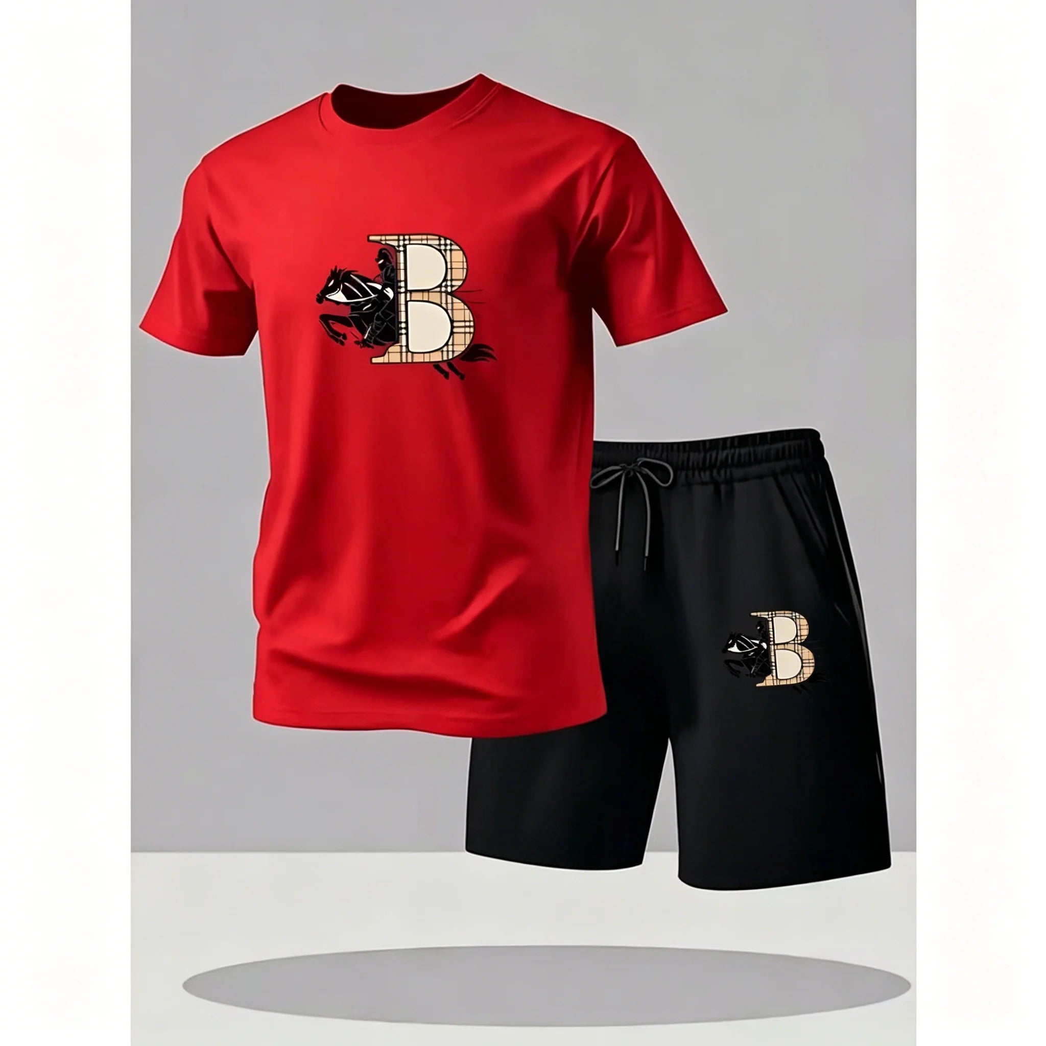Men's Tracksuit Casual Quality 2026 Summer Daily Wear Single Piece Versatile sleeved T-shirt and Sports Short Outdoors Jogging