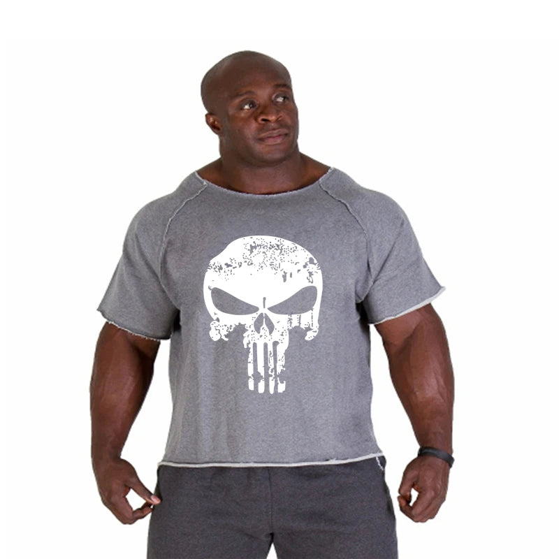 Men's T Shirts Fitness Men Bodybuilding  Shirt Batwing Sleeve Rag shirt Gym Fitness Muscle Running T shirt