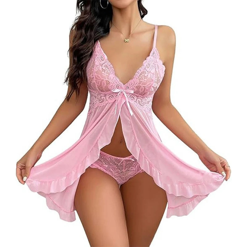 Ultra Thin Lace Suspender Sleepwear