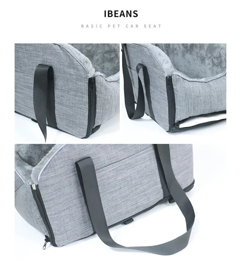 Safe Travel Pet Car Seat with Detachable Armrest Pillow Lift Seat Safety Buckle and Central Control Fo Dogs Cats Pet Supplies