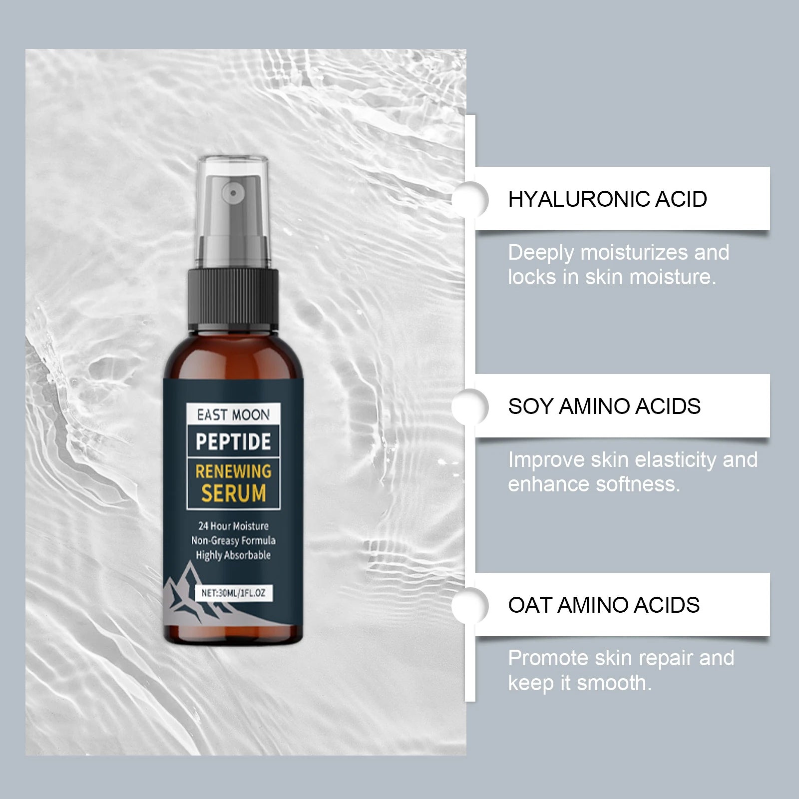 Men Renewing Serum Spray Hydrating & Firming Face Essence Wrinkle Reduction Shrink Pores Smoothing Tightening Skin Care