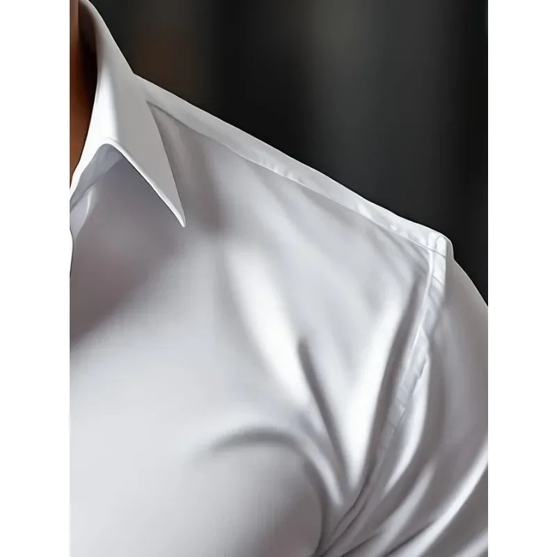 Smart Casual Elastic Shirt Men