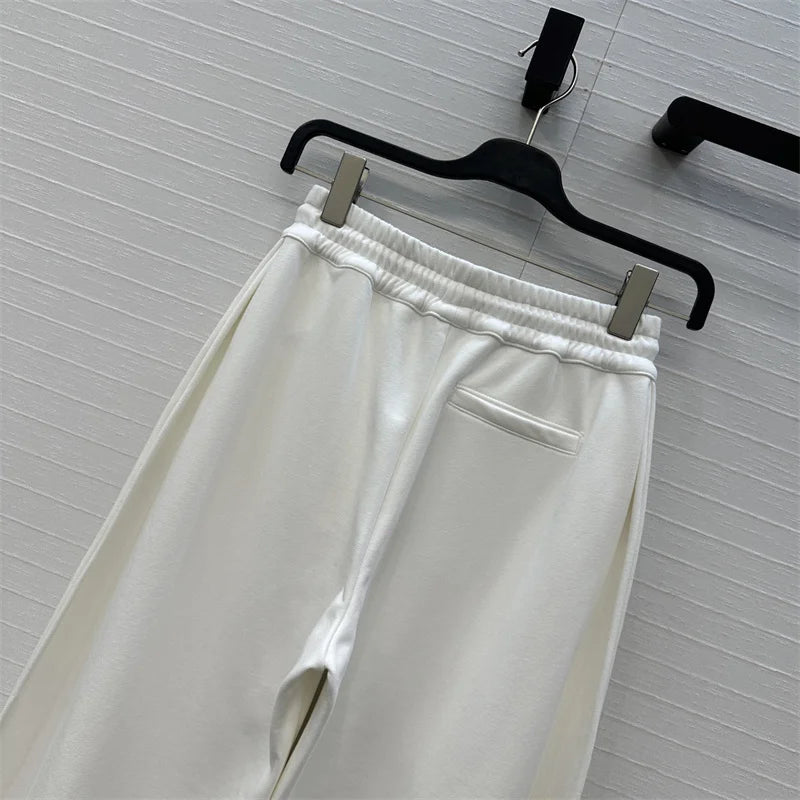 Elastic Waist Cotton Wide Pants