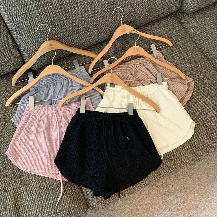 High Waist Drawstring Sweat Shorts