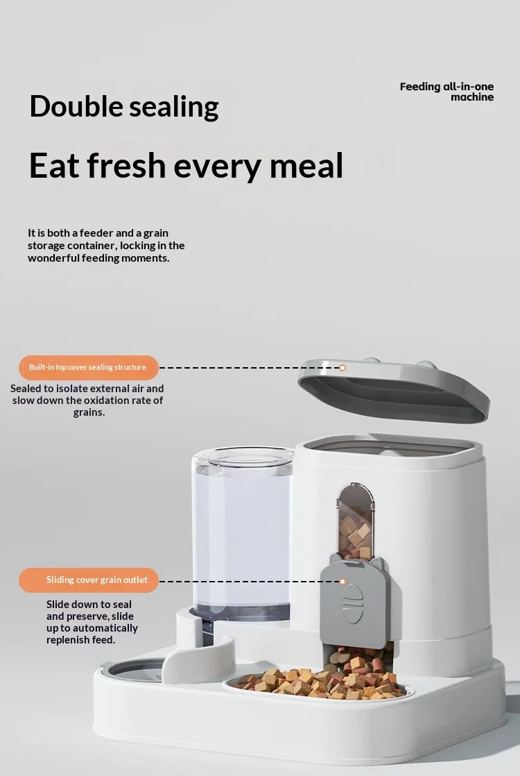 Automatic Pet Feeder and Water Dispenser All in One Large Capacity Gravity Dog Cat Bowl Smart Food Water Bowl for Pets