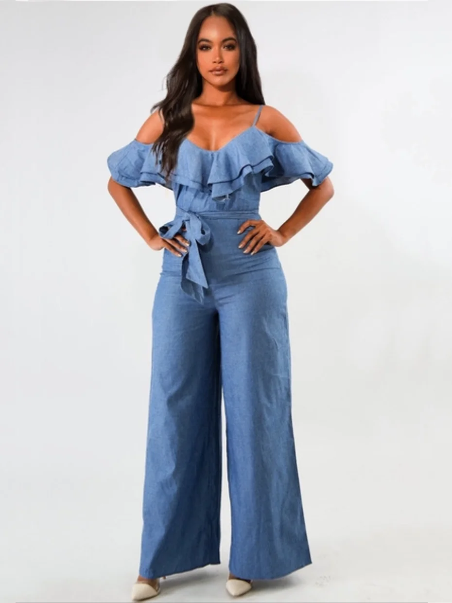 Elegant Belted Summer Office Jumpsuit