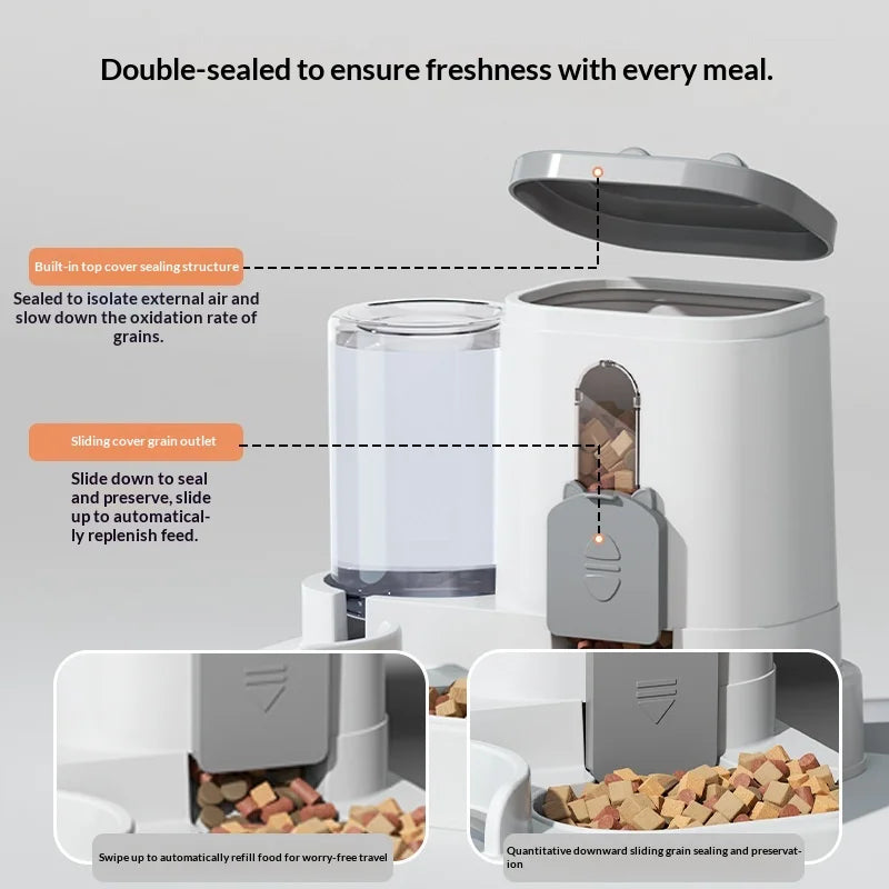 Automatic Pet Feeder and Water Dispenser All in One Large Capacity Gravity Dog Cat Bowl Smart Food Water Bowl for Pets