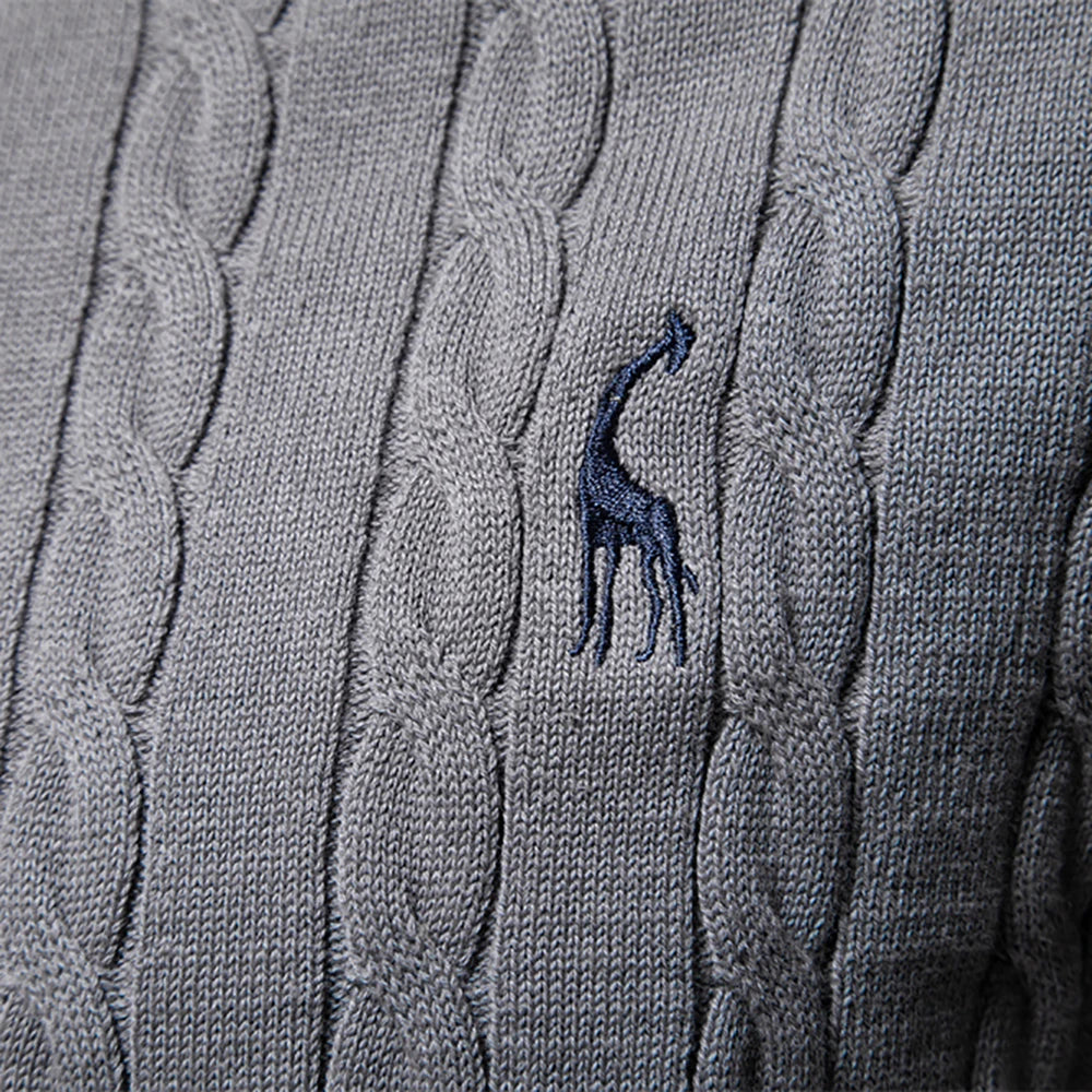Giraffe Embroidered Knit Pullover