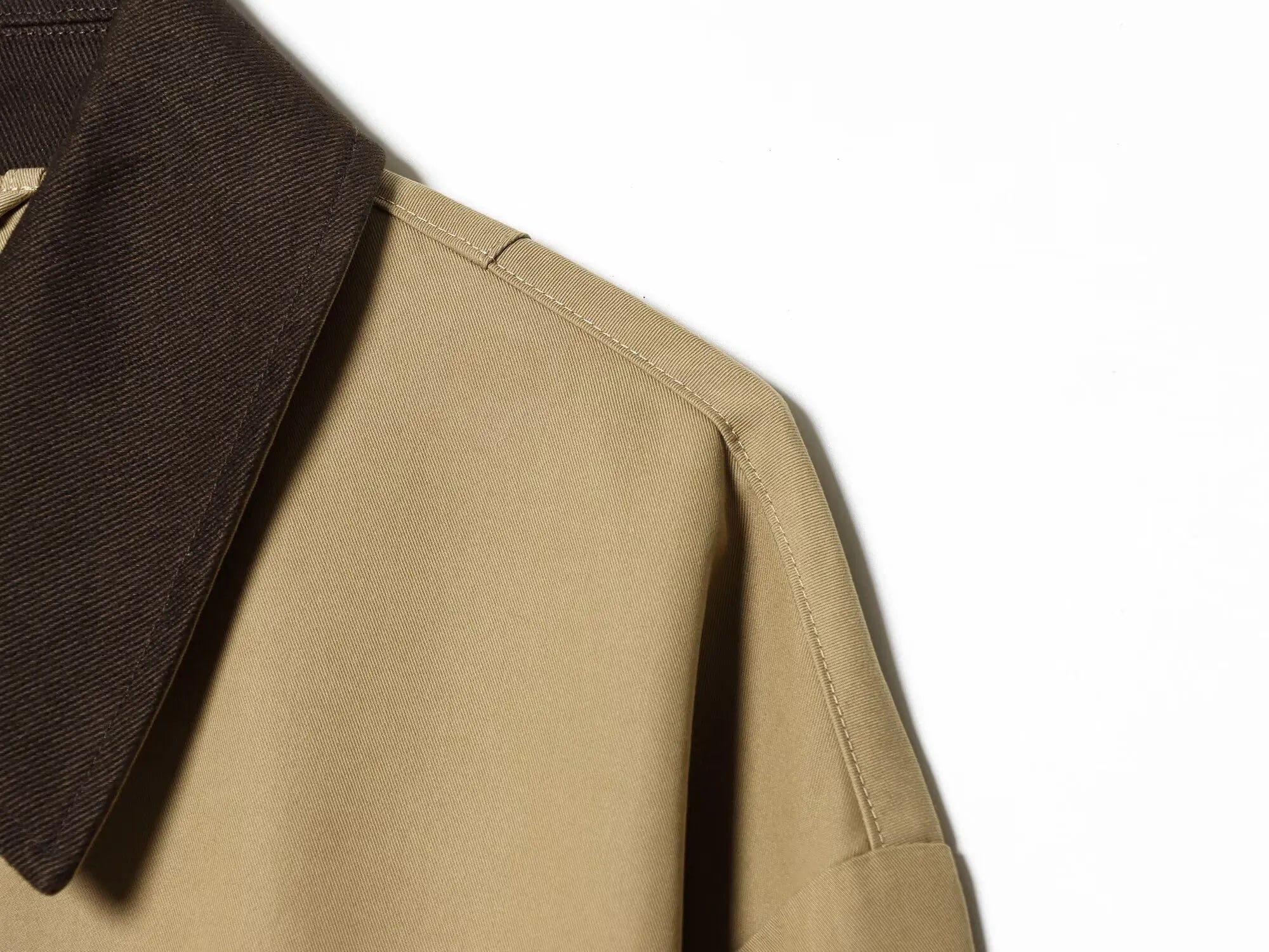 Women's Short Trench Coat with Contrast Collar New Spring Turn Down Collar Long Sleeve Button Women Coats Chic Female Jackets