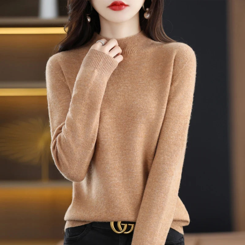 Merino Wool Mock Neck Pullover