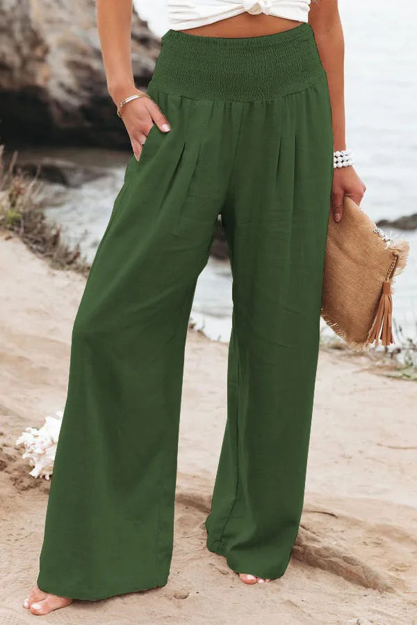 Drawstring Beach Wide Leg Pants