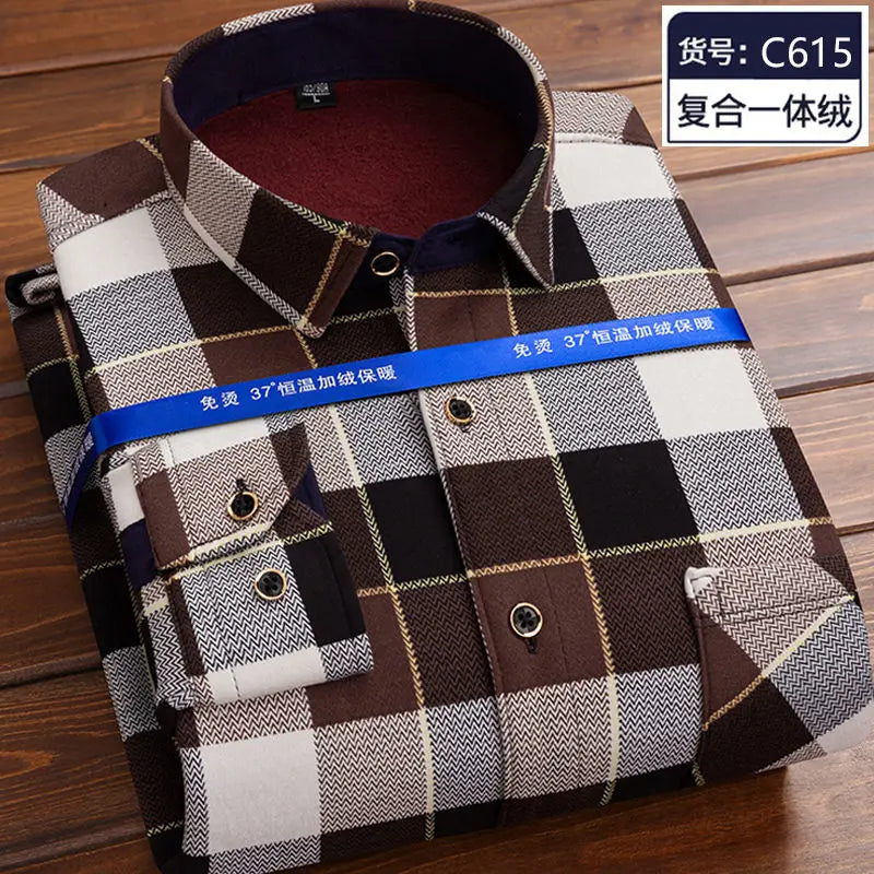 Fleece Plaid Thermal Shirt Jacket