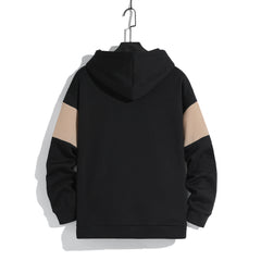 Men's patchwork color hoodie light fleece hoodie long sleeve hoodie sports hoodie