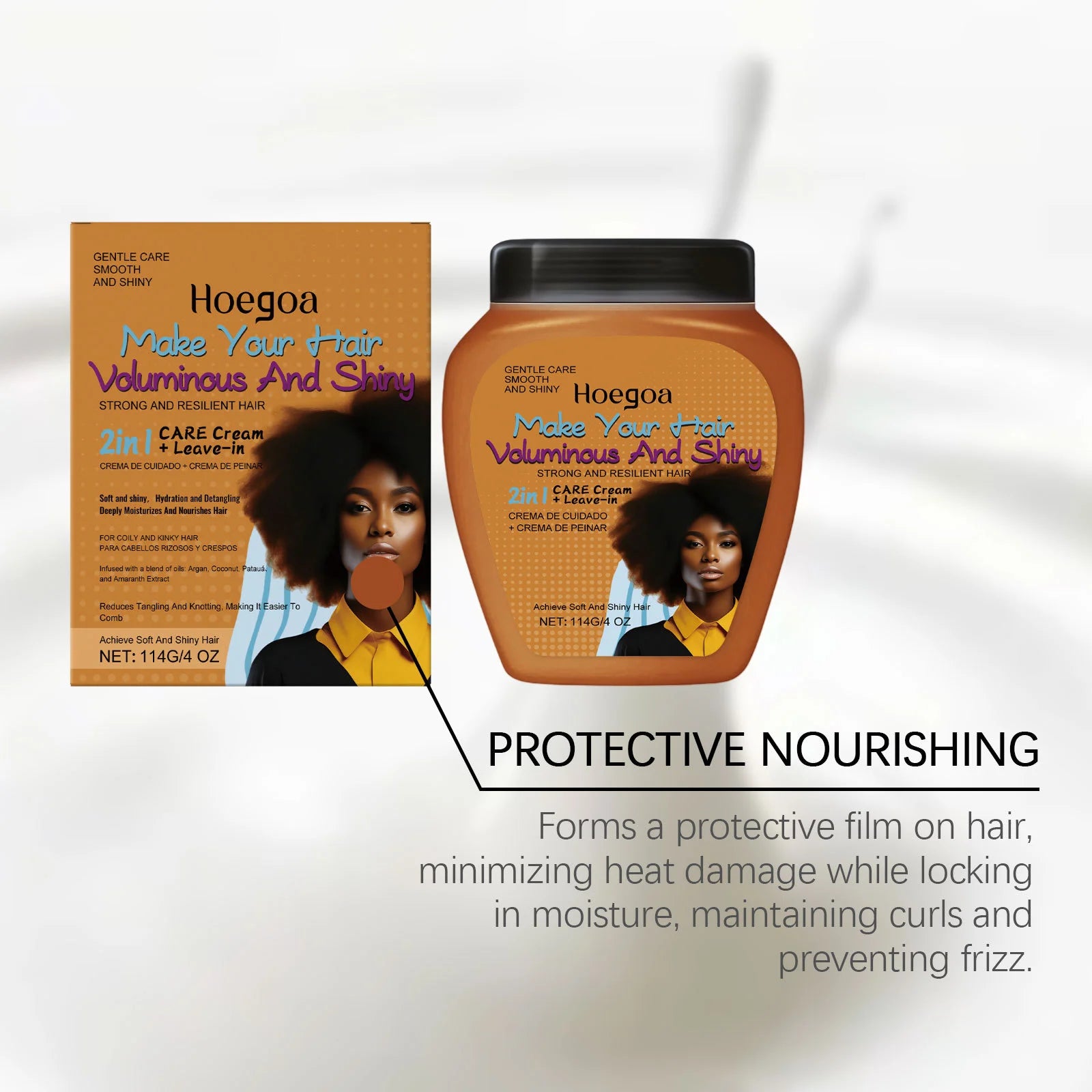 Leave-In Conditioner Cream For Curl Dry Hair Smoothing Deep Repair Damaged Shiny Nourishing Anti-Frizz Hair Care Conditioner
