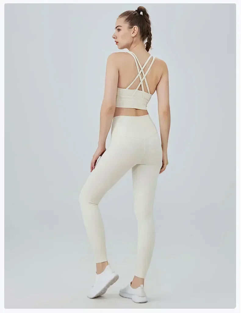 Women's Yoga Set Workout Set 2 Piece High Waist Yoga Leggings Sports Bra Gym Suit Activewear Sports Fitness Set Sports Suit