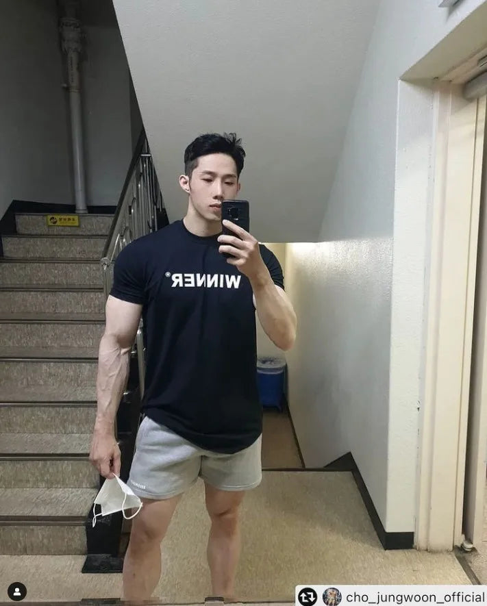 Men Muscle Shirt Slim Fit Bodybuilding Tshirt Men Workout Fitness Shirts Top Tees