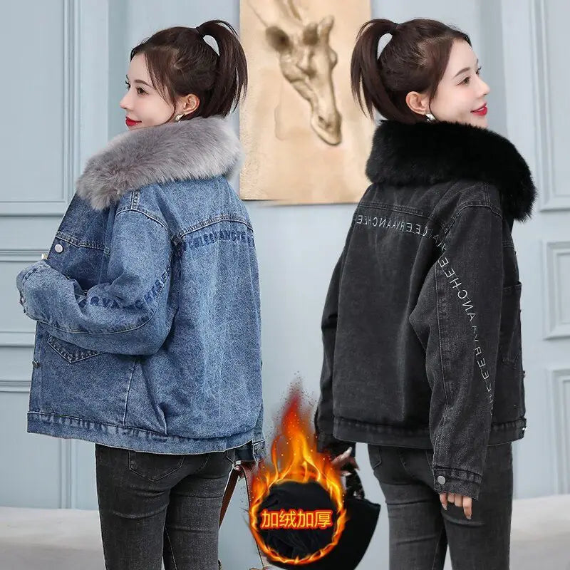 Coats Jean Jackets Women 2025 Winter Denim Jacket Designer Very Warm Latest Fashion High Quality Woman Coat Overcoat Cowgirl