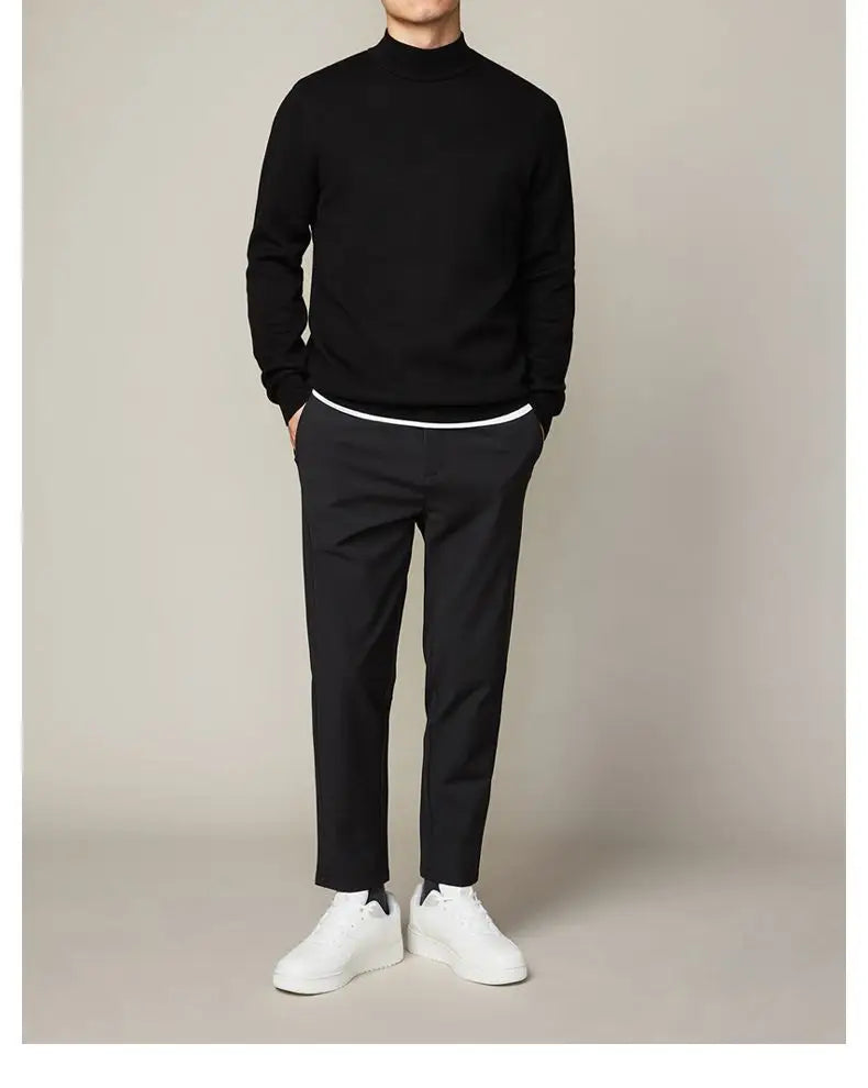 Mock Neck Slim Knit Sweater
