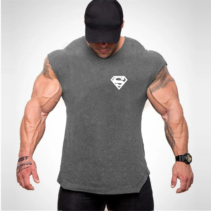 Mens Tank Tops Shirt Gym Tank Top Fitness Clothing Vest Sleeveless Cotton Man Canotte Bodybuilding Ropa Hombre Man Clothes Wear