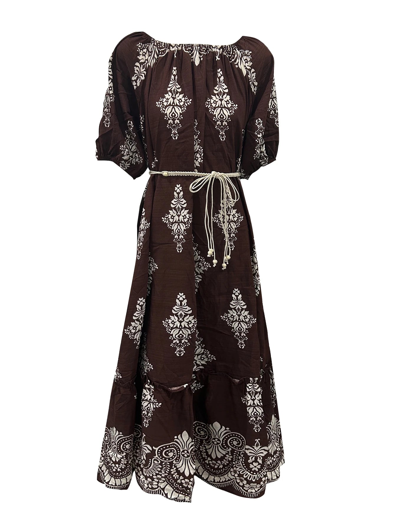 Women's Summer Dresses Casual Short Sleeve Crewneck Dress