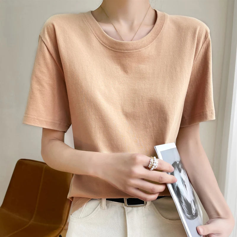 Loose Cotton Summer Tee Women