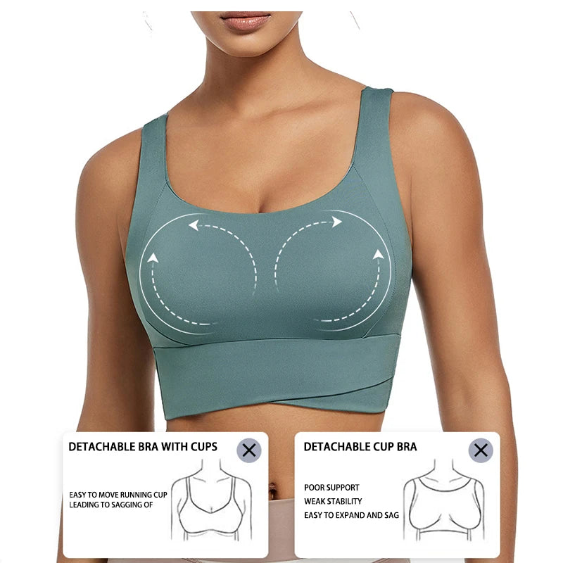 High Impact Sports Bras For Women High Support Padded Sports Bra Workout Fitness Crop Top For Women Racerback Bra For Yoga