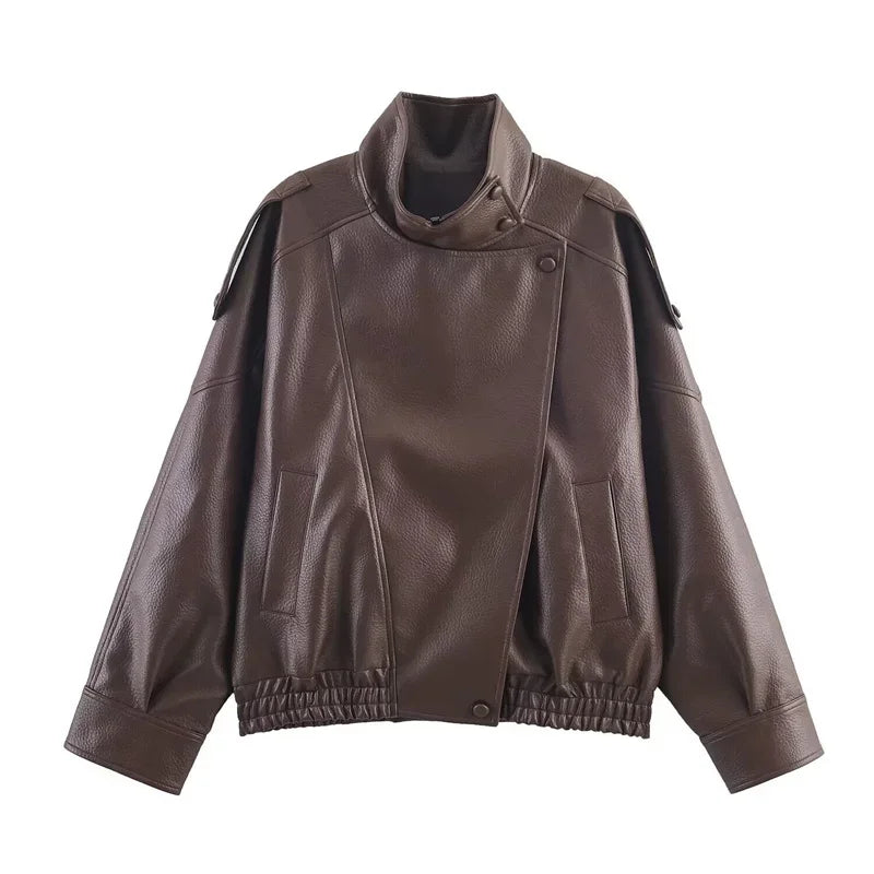 Black Faux Leather Moto Jacket