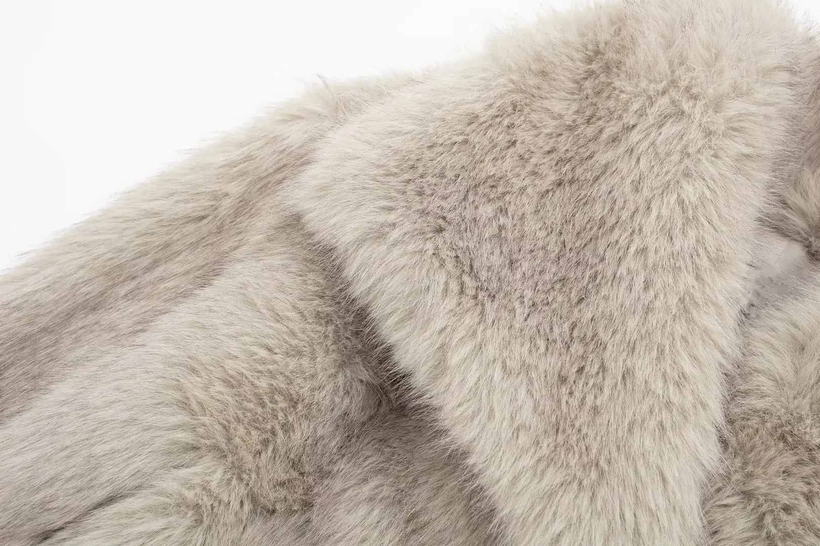 HH 2024 Women 's Vintage Soild Faux Fur Coat Turn-down Collar Long Sleeve Warm Plush Wool Coats Lady Winter Autumn Outwear