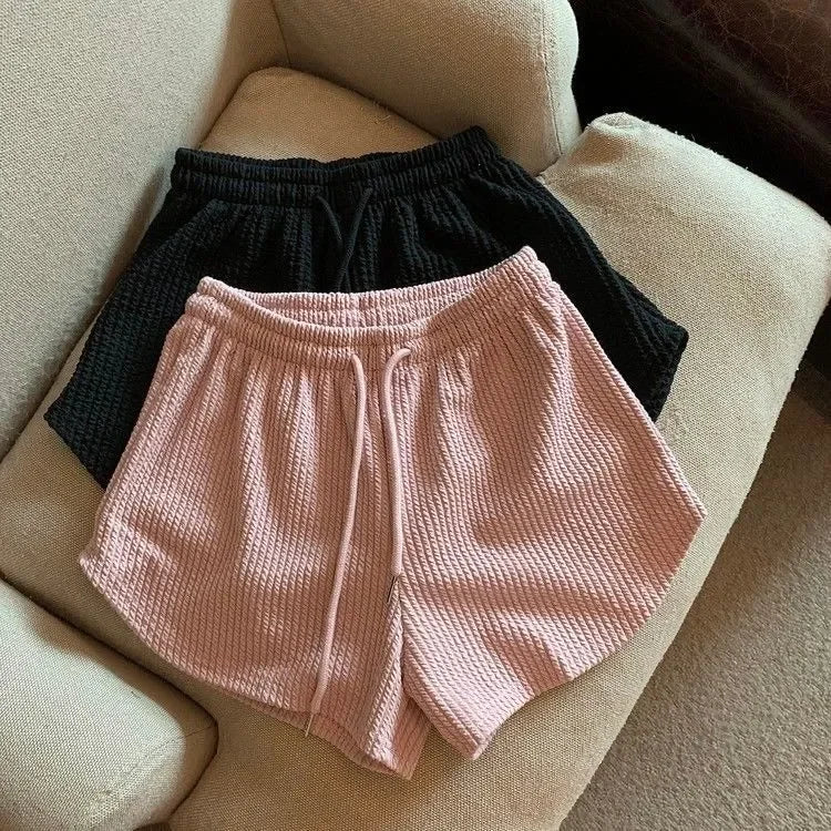 High Waist Drawstring Sweat Shorts