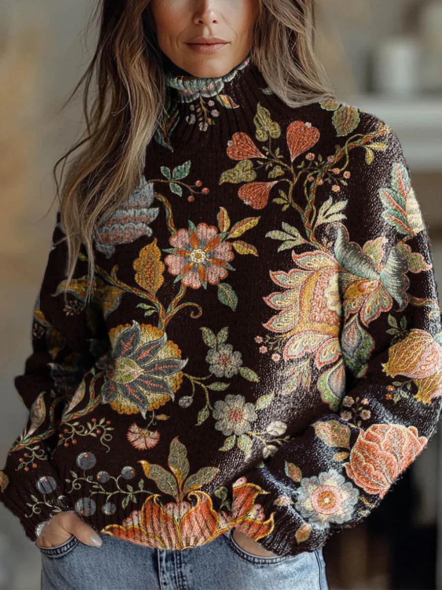 Festive Printed Winter Knit Sweater