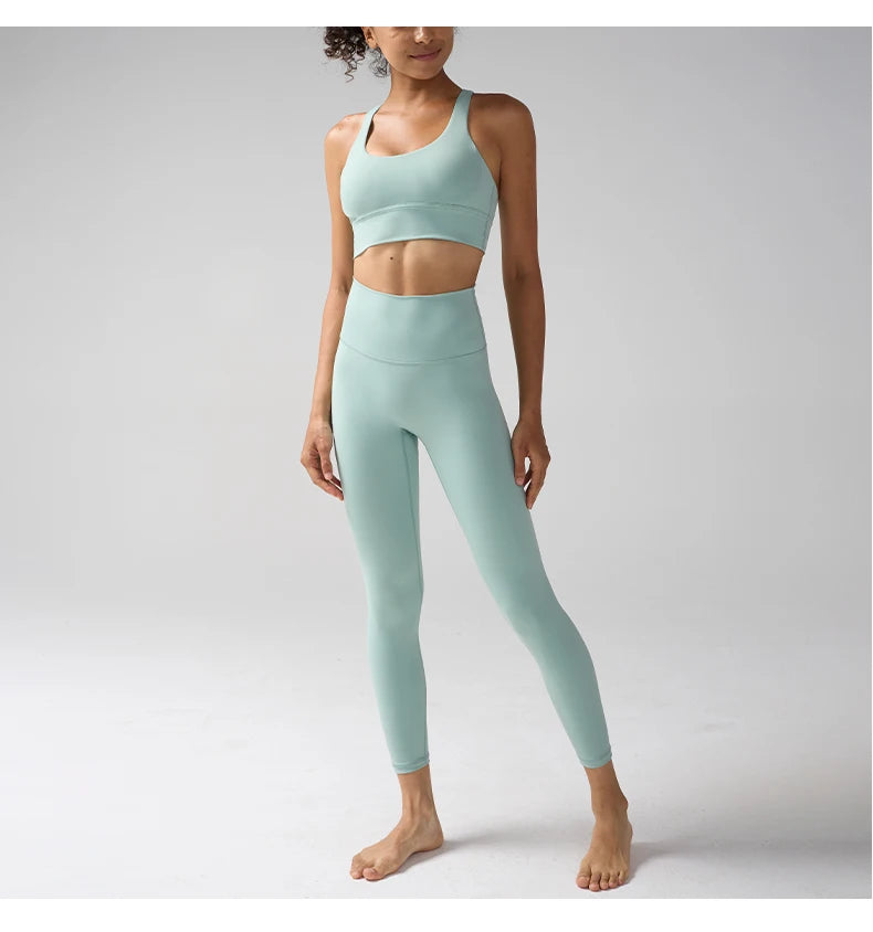 Women's Yoga Set Workout Set 2 Piece High Waist Yoga Leggings Sports Bra Gym Suit Activewear Sports Fitness Set Sports Suit