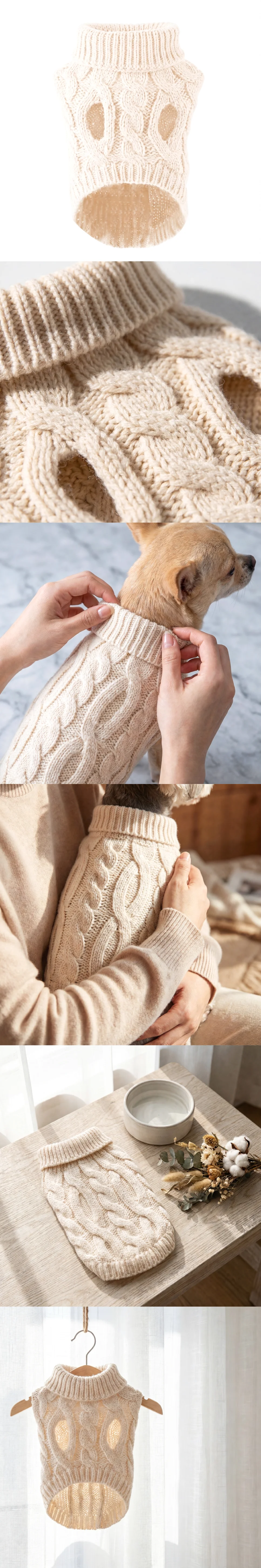 Twist Knit Warm Dog Sweater