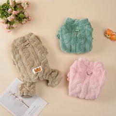 Pet Dog Clothes Cozy Soft Fleece Puppy Cat Jumpsuit For Small Medium Dogs Cats Winter Warm Clothes With Elasicity Yorkshire Pug