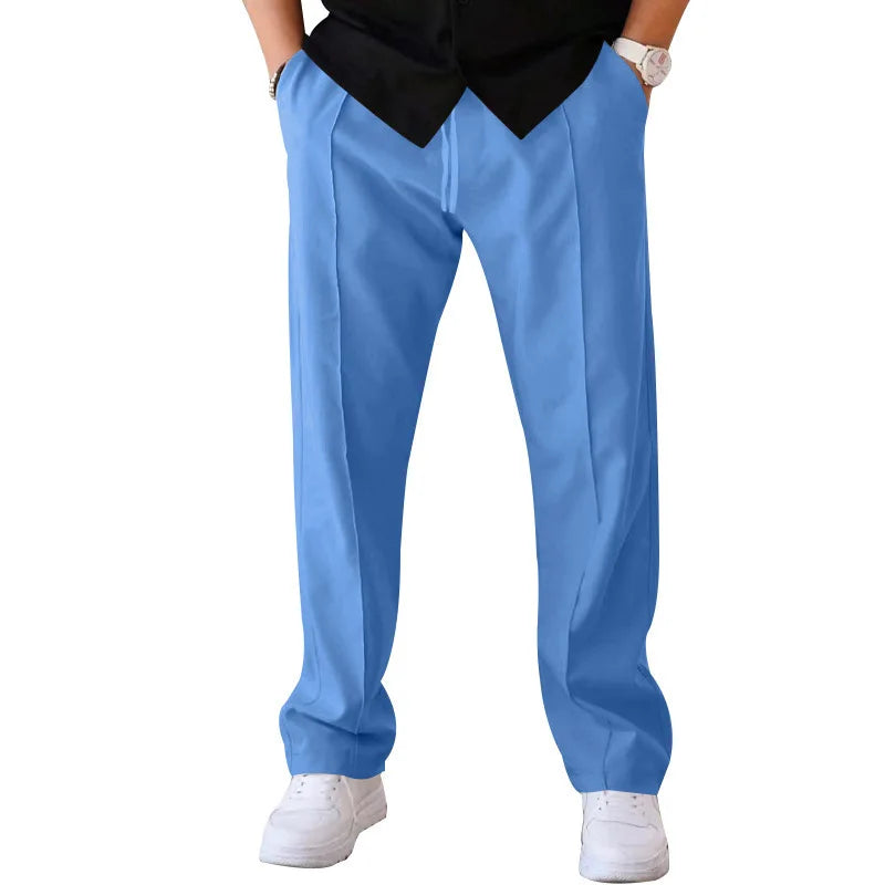 2025 New Jogger Trousers Thin Pants Men's Spring/Summer Loose Straight Leg Sports Casual Pants American Oversize Long Leg Pants