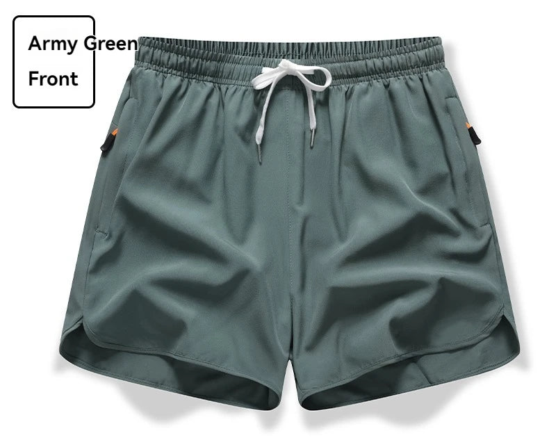New Men's Sports Casual 3/4 Shorts With Ice Silk Lightweight Sweat-absorbing Outdoor Quick Drying Running Fitness Loose Pants